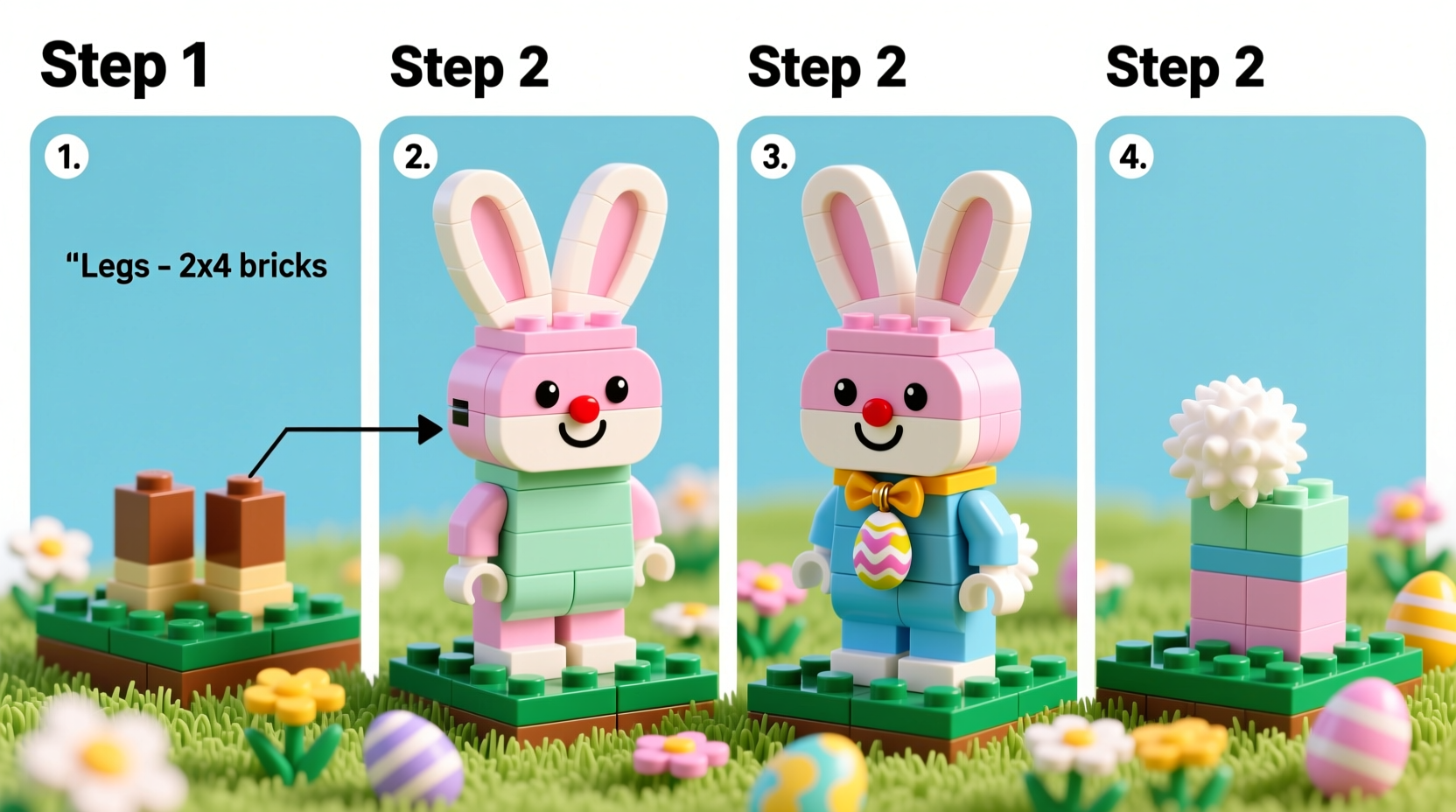 how to build a lego easter bunny