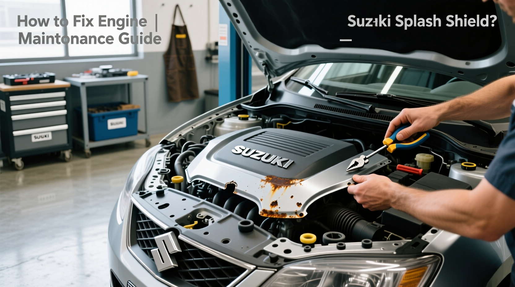 How to choose suzuki engine shield,How to fix engine splash shield?