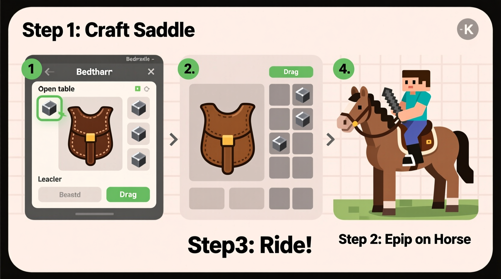 how to easily craft and use saddles in minecraft bedrock a step by step guide