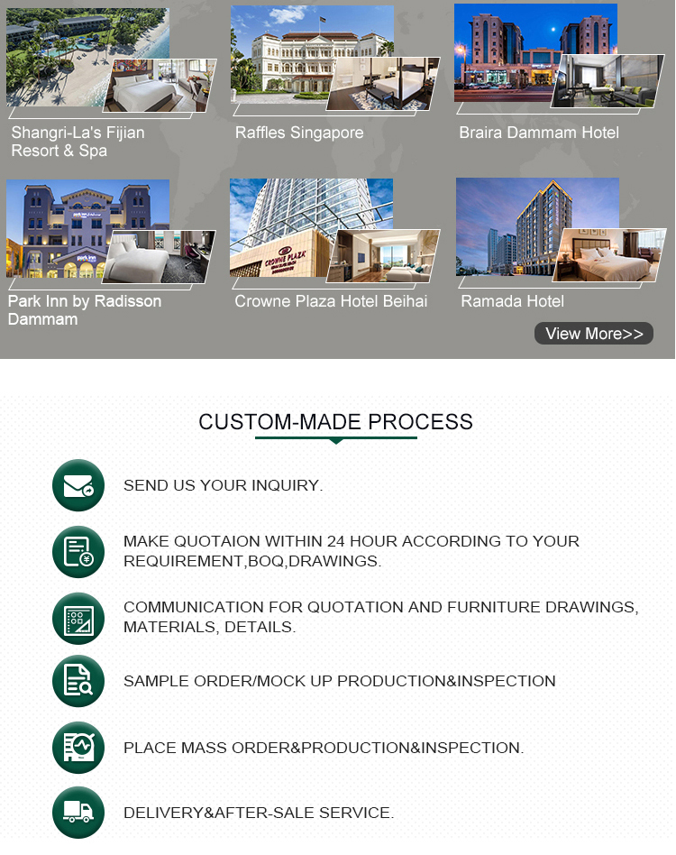 Custom Made Bedroom Fixed Furniture For 4-5 Stars Hotel ISO18001