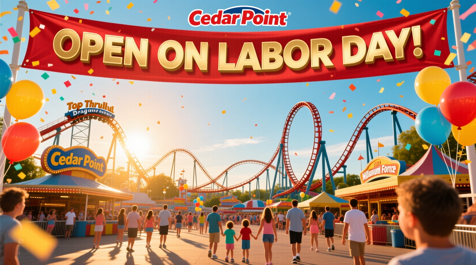 is cedar point open on labor day