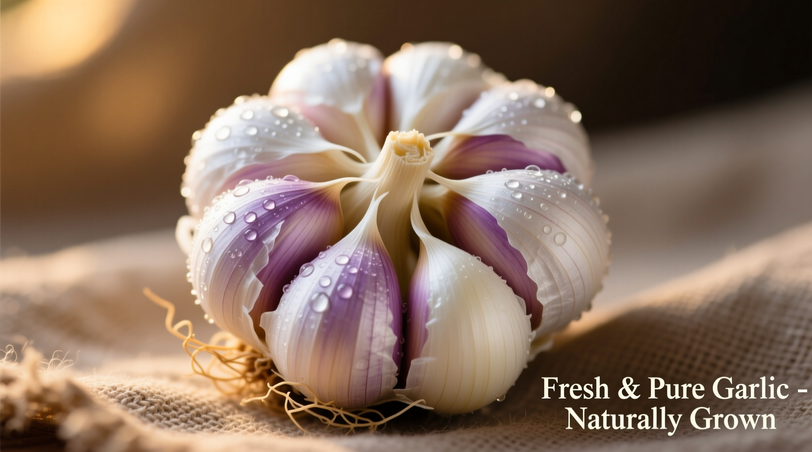 Fresh seed garlic bulbs with healthy cloves