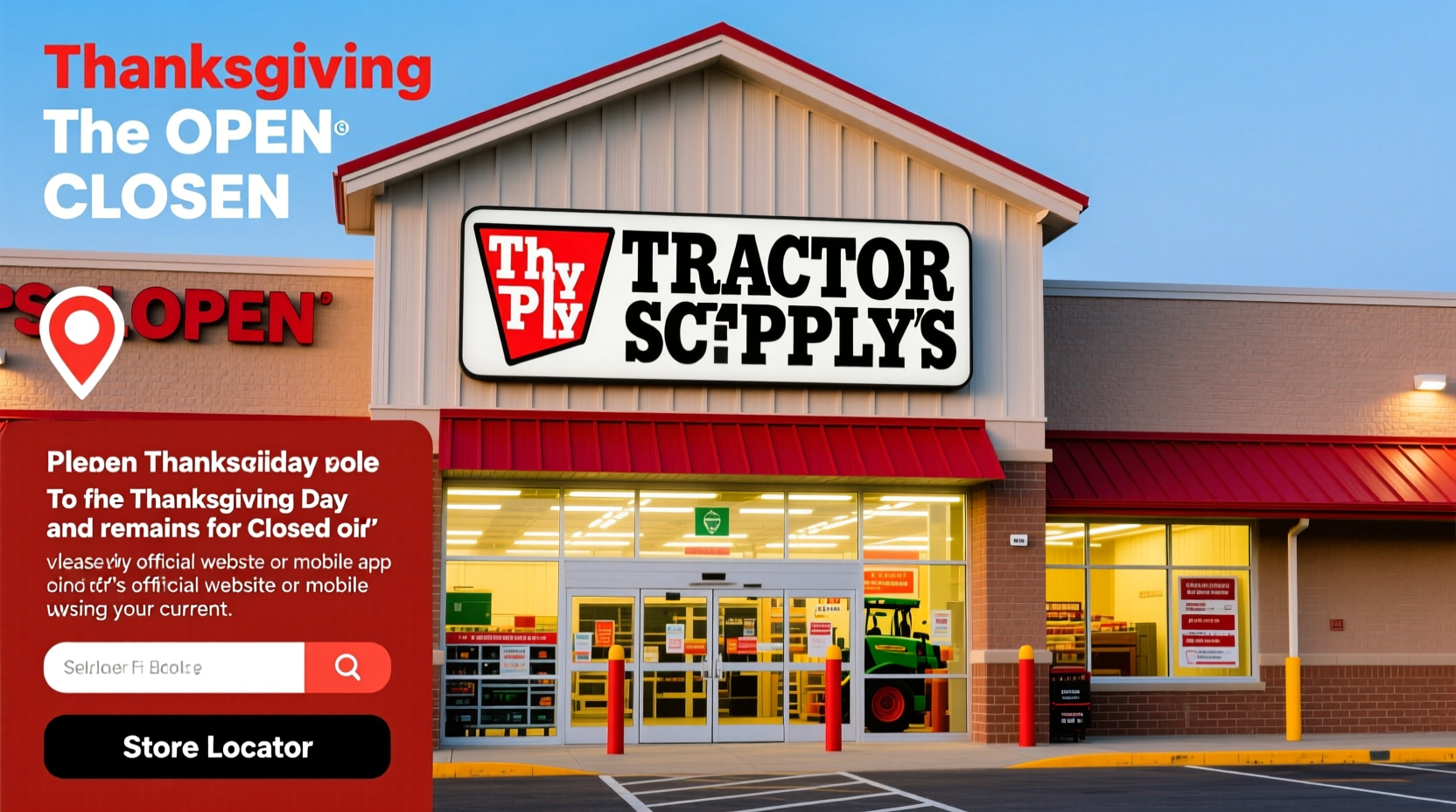is tractor supply open on thanksgiving near me