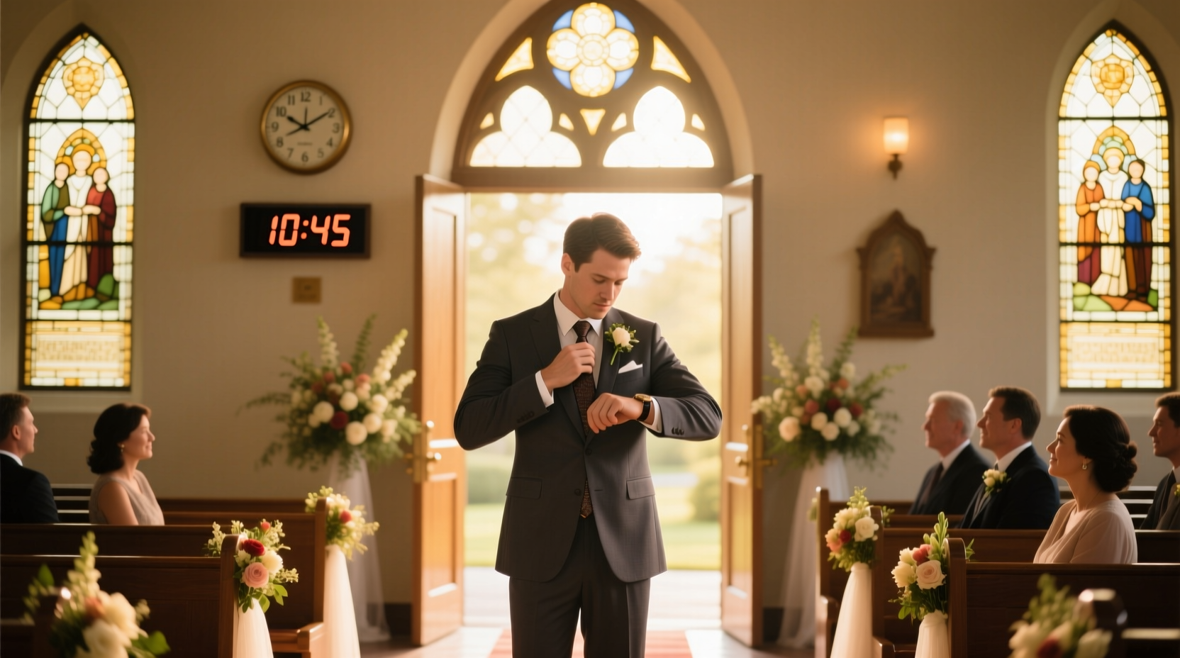 how early should you arrive to a wedding