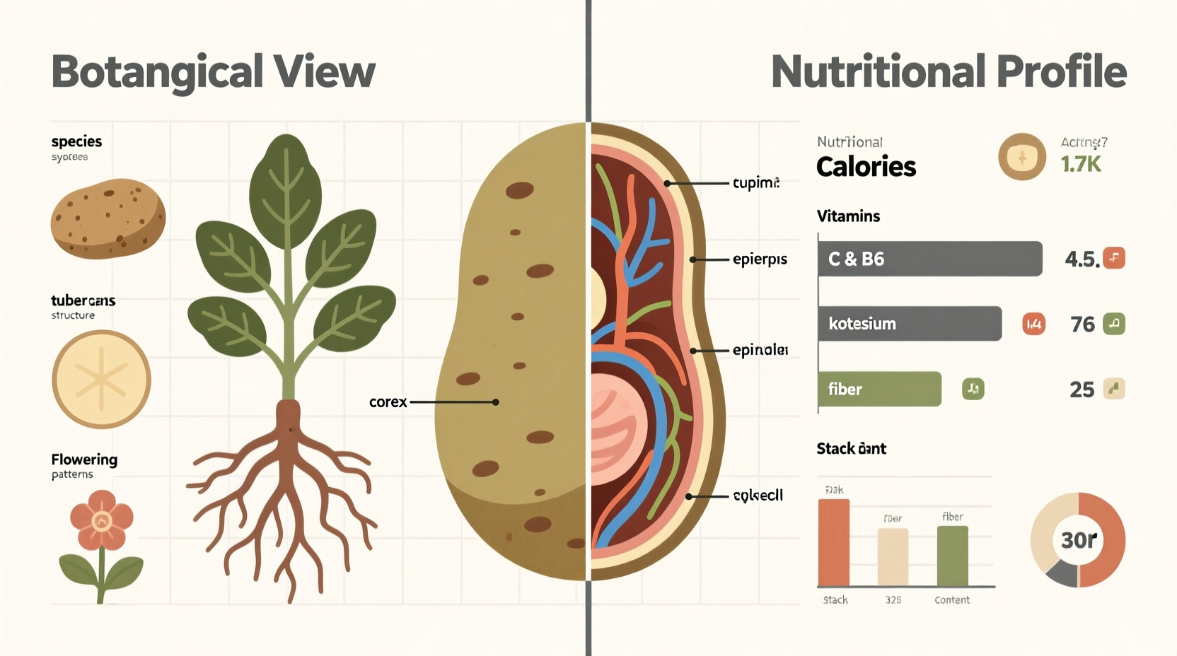 Potato classification comparison chart showing botanical vs nutritional views