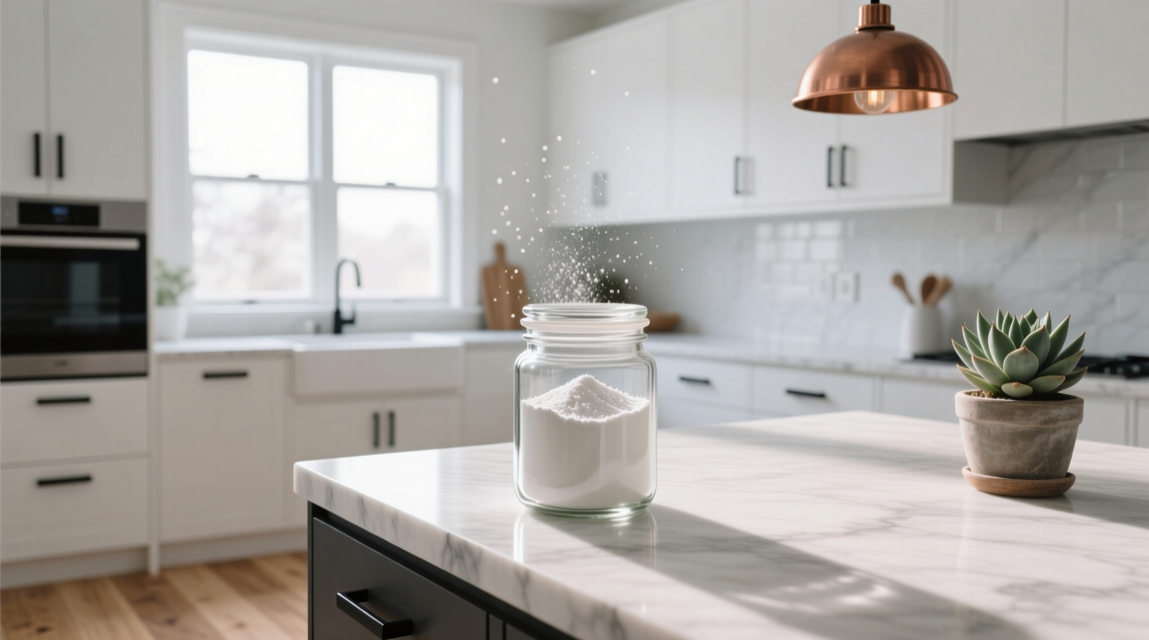 clean kitchen with baking soda