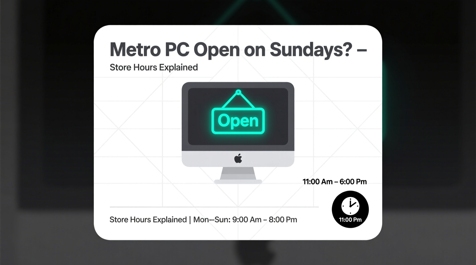 is metro pc open on sundays