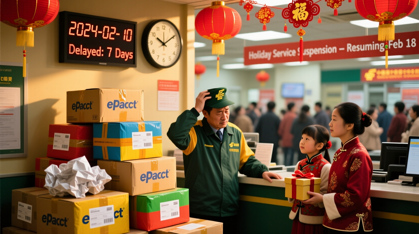 has epackage any delay from china on new year