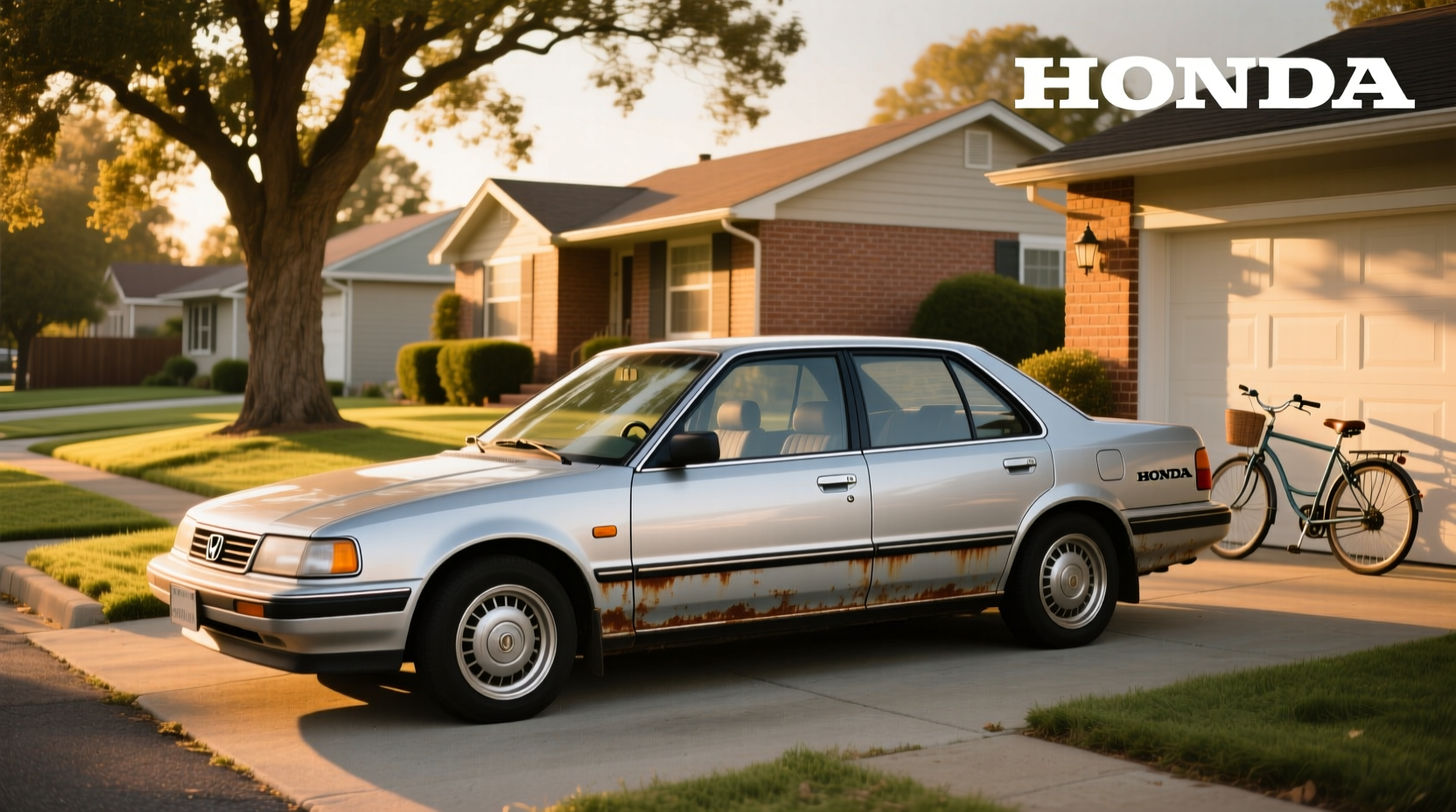 1988 Honda Accord hatchback parked on city street