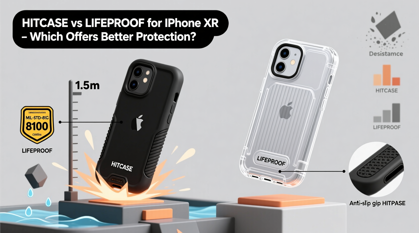 hitcase vs lifeproof for iphone xr which case really protects better