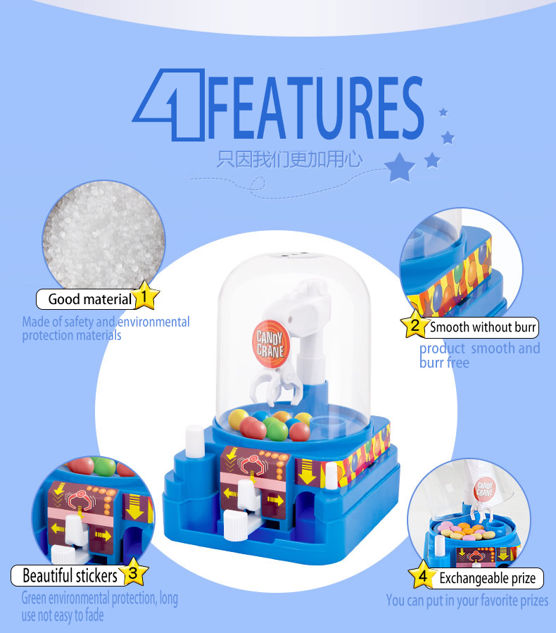 Mini Manual Candy Machine Grab Ball Toy Game Educational Toy Gift For Children