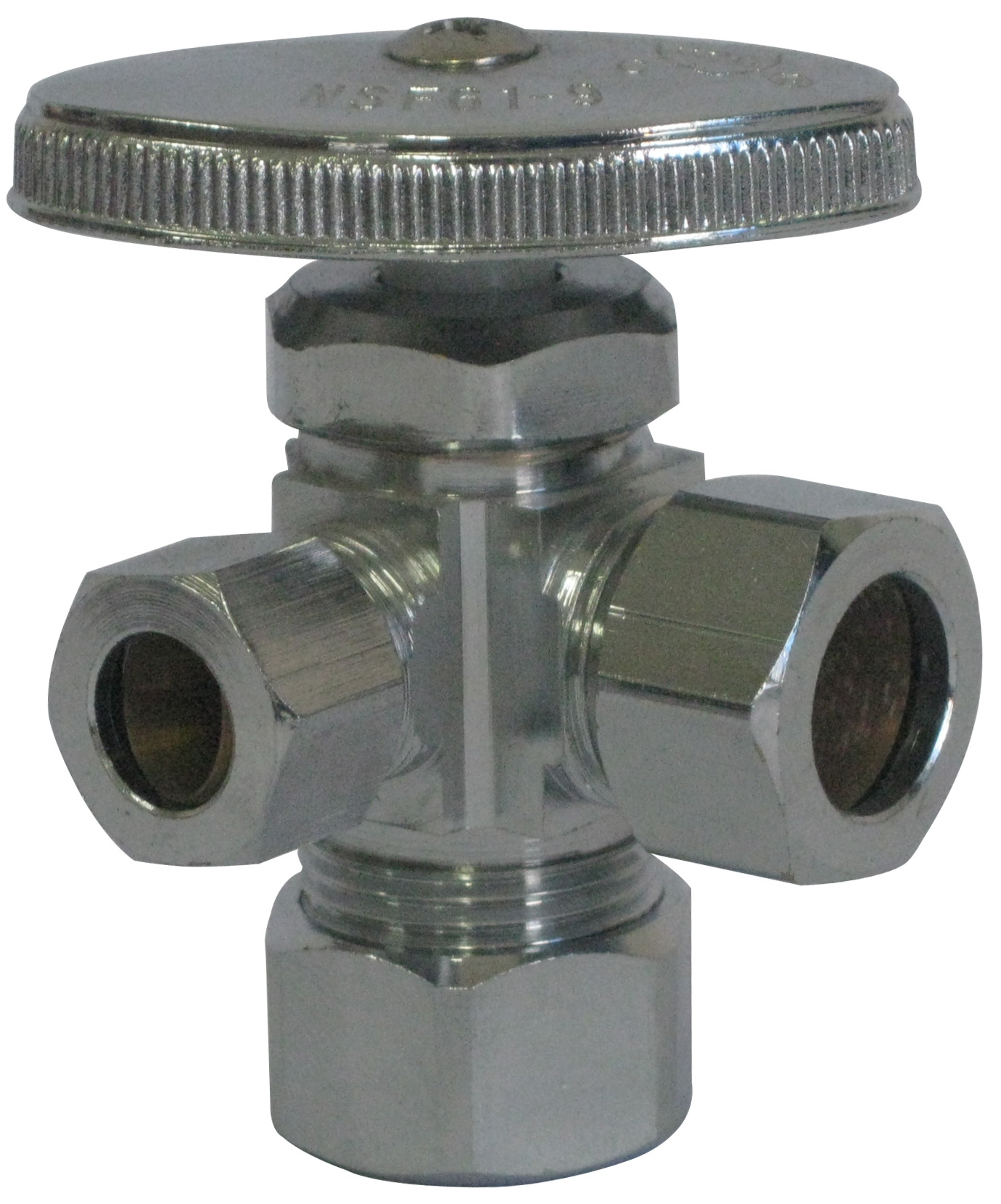 Bathroom chrome-plated polished triangle faucet 5/8"OD*1/2"OD*3/8"OD brass toilet pipe angle valve