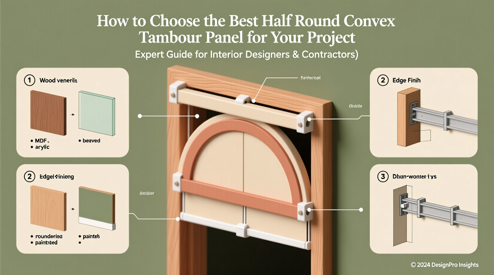 half round convex tambour panel