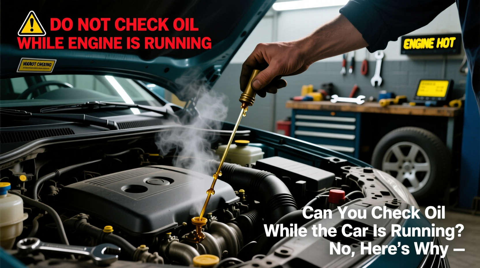 can you check oil while car is running