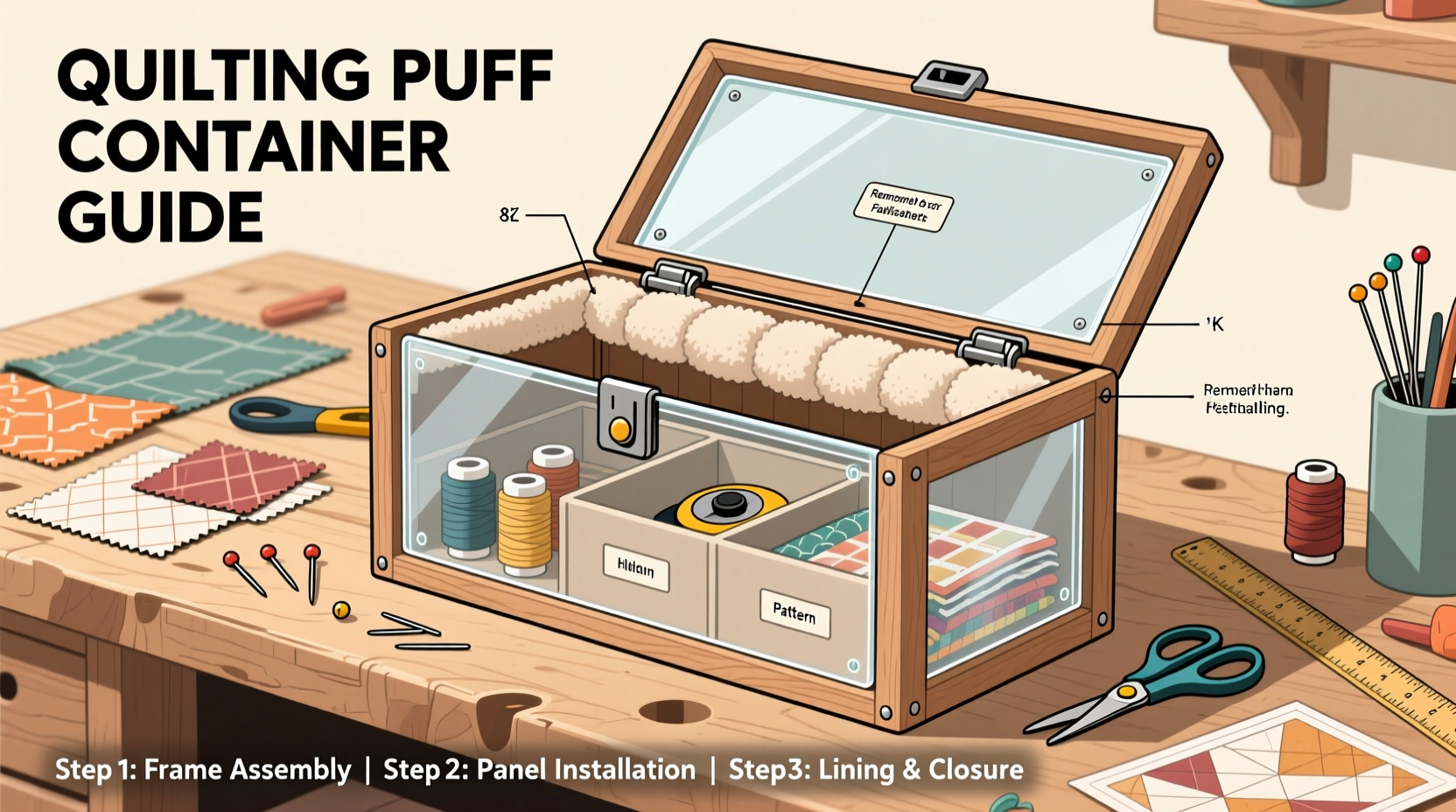 creative guide to building a durable rectangular container puff for quilting and crafting