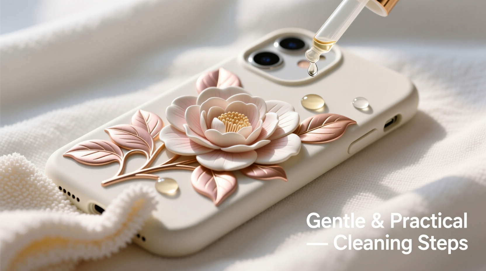 gentle and practical steps to clean your 3d camellia iphone case without damage