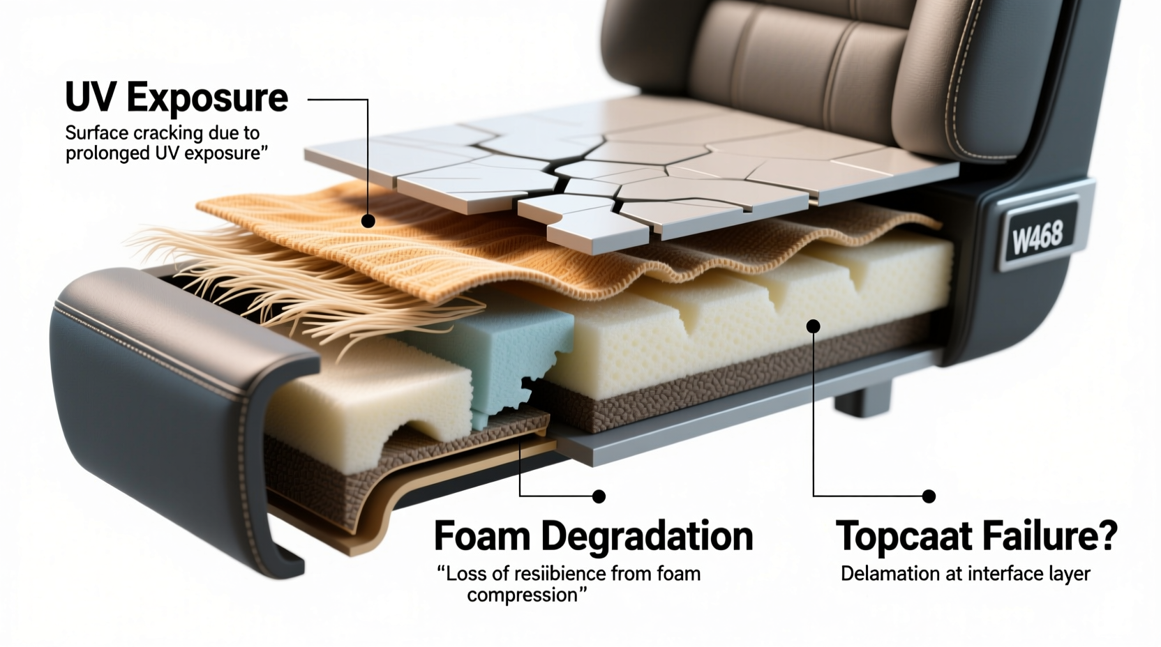 w463 upholstery cracking reason