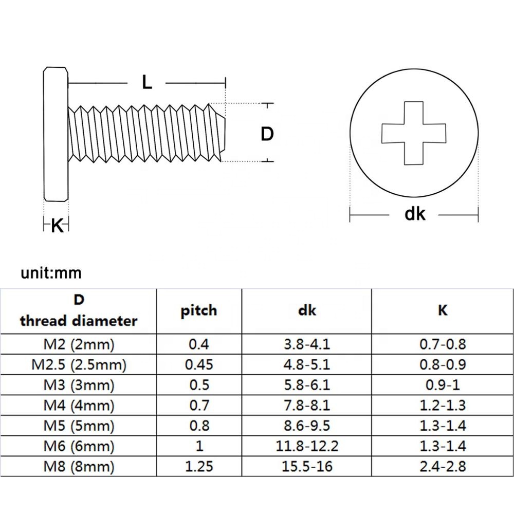 5 m3 m4 304 不锈钢 cross phillips 超薄超薄扁平