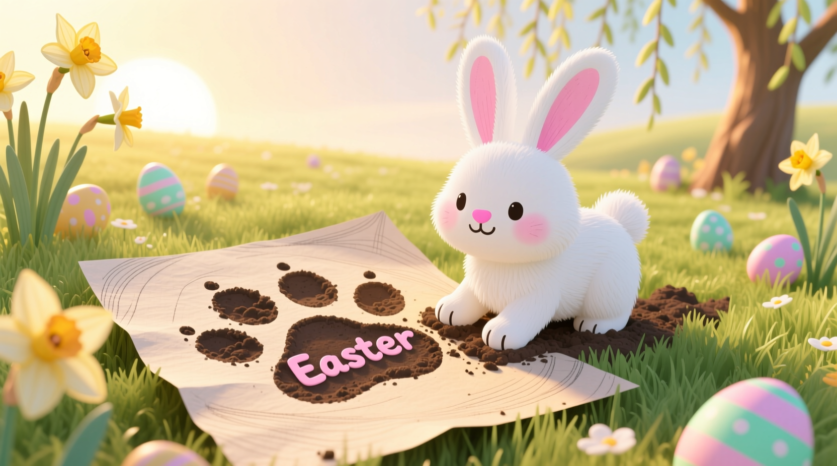 how to make easter bunny paw prints