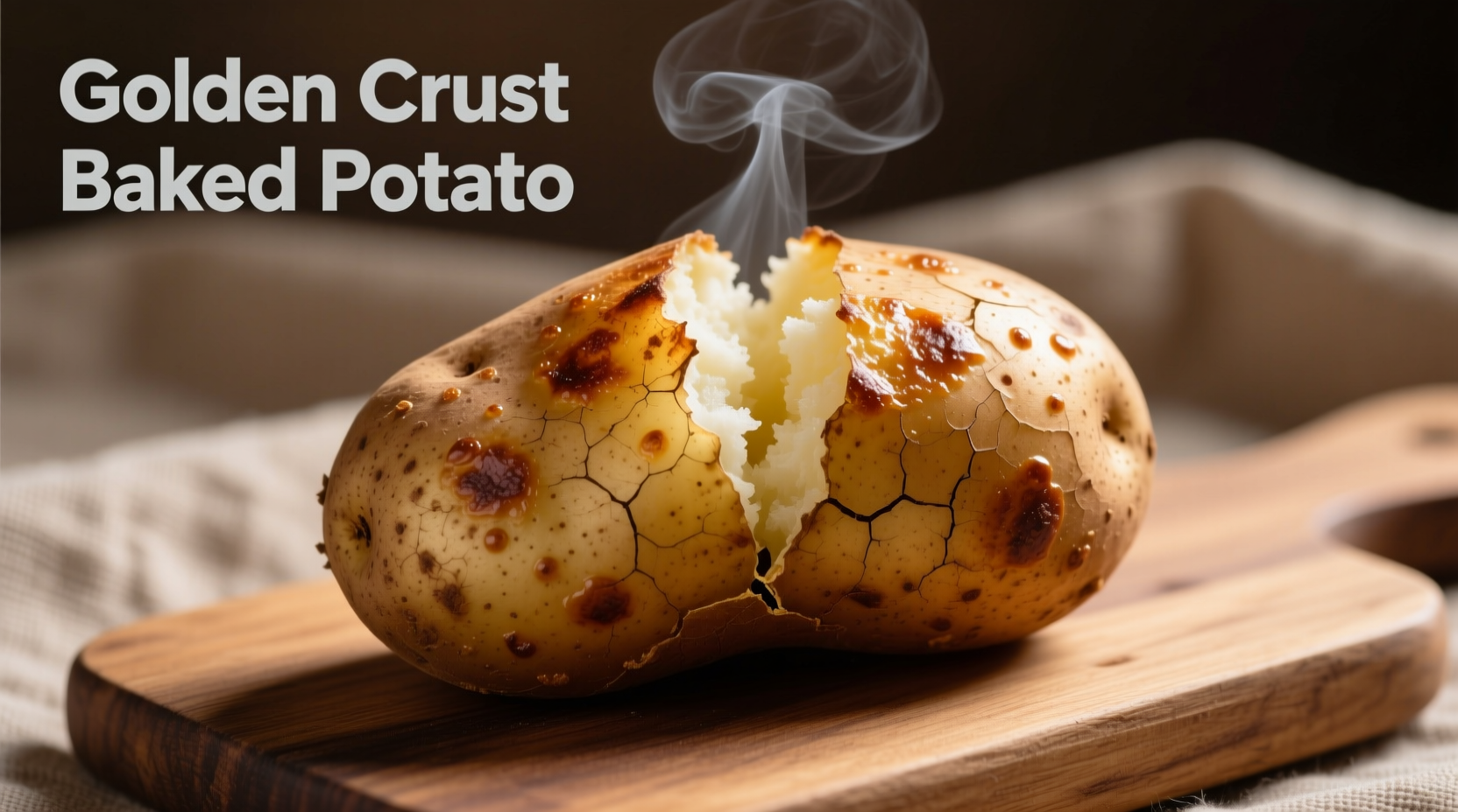 Baked potato with crispy golden skin