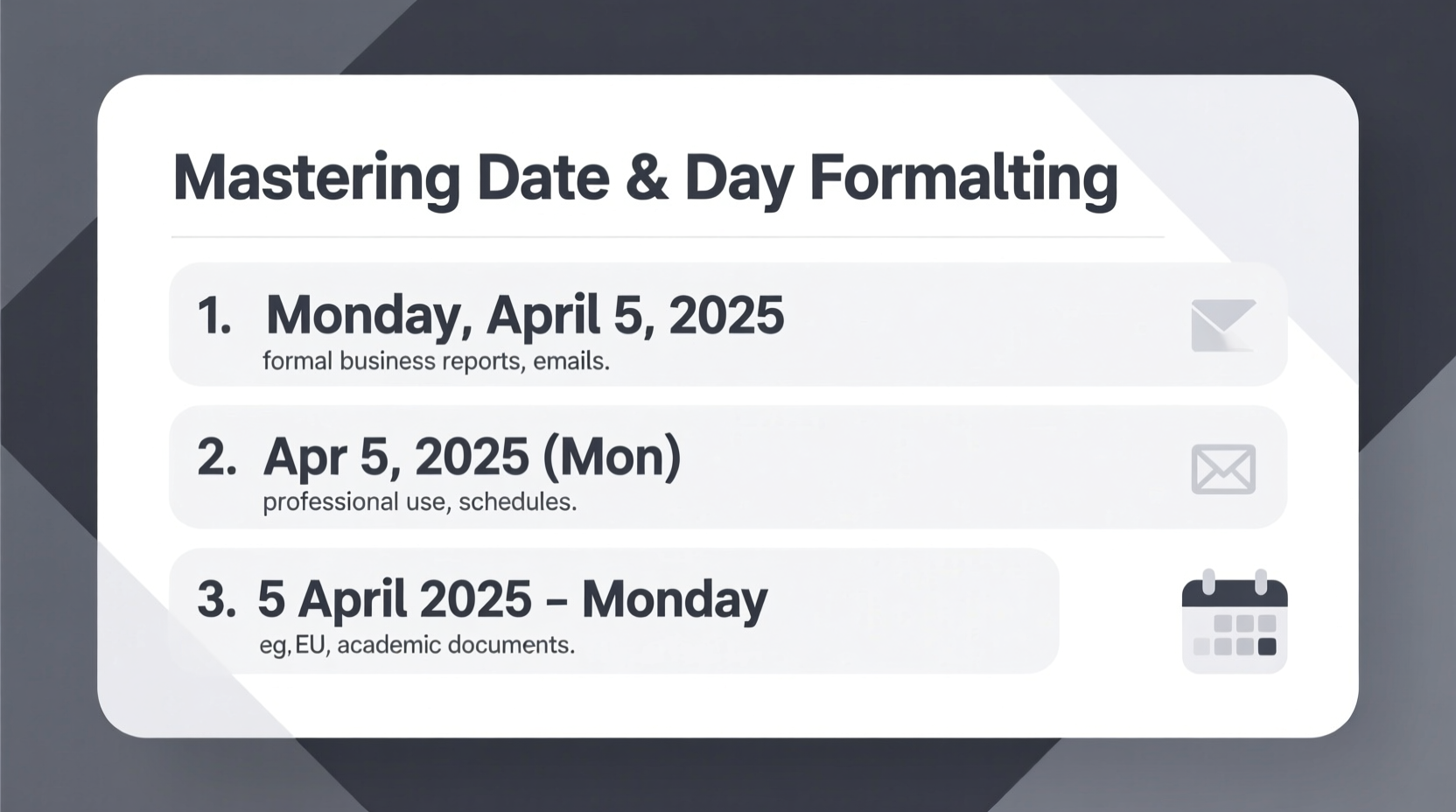 mastering how to write date and day clear correct and context ready formats