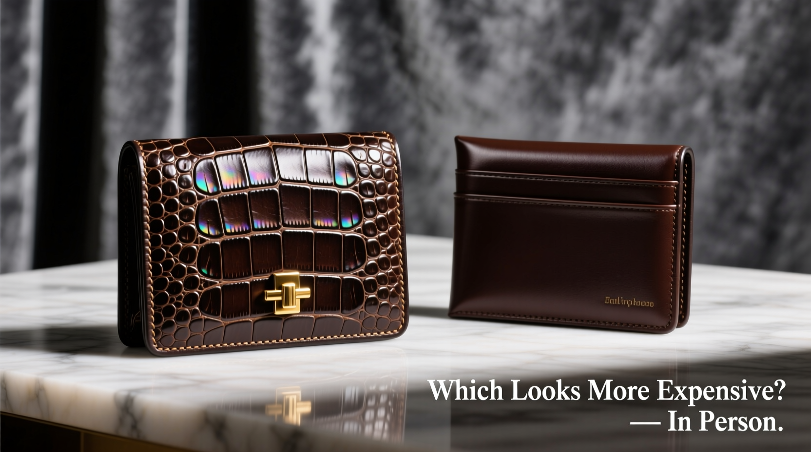 alligator pattern vs smooth leather wallet which looks more expensive in person