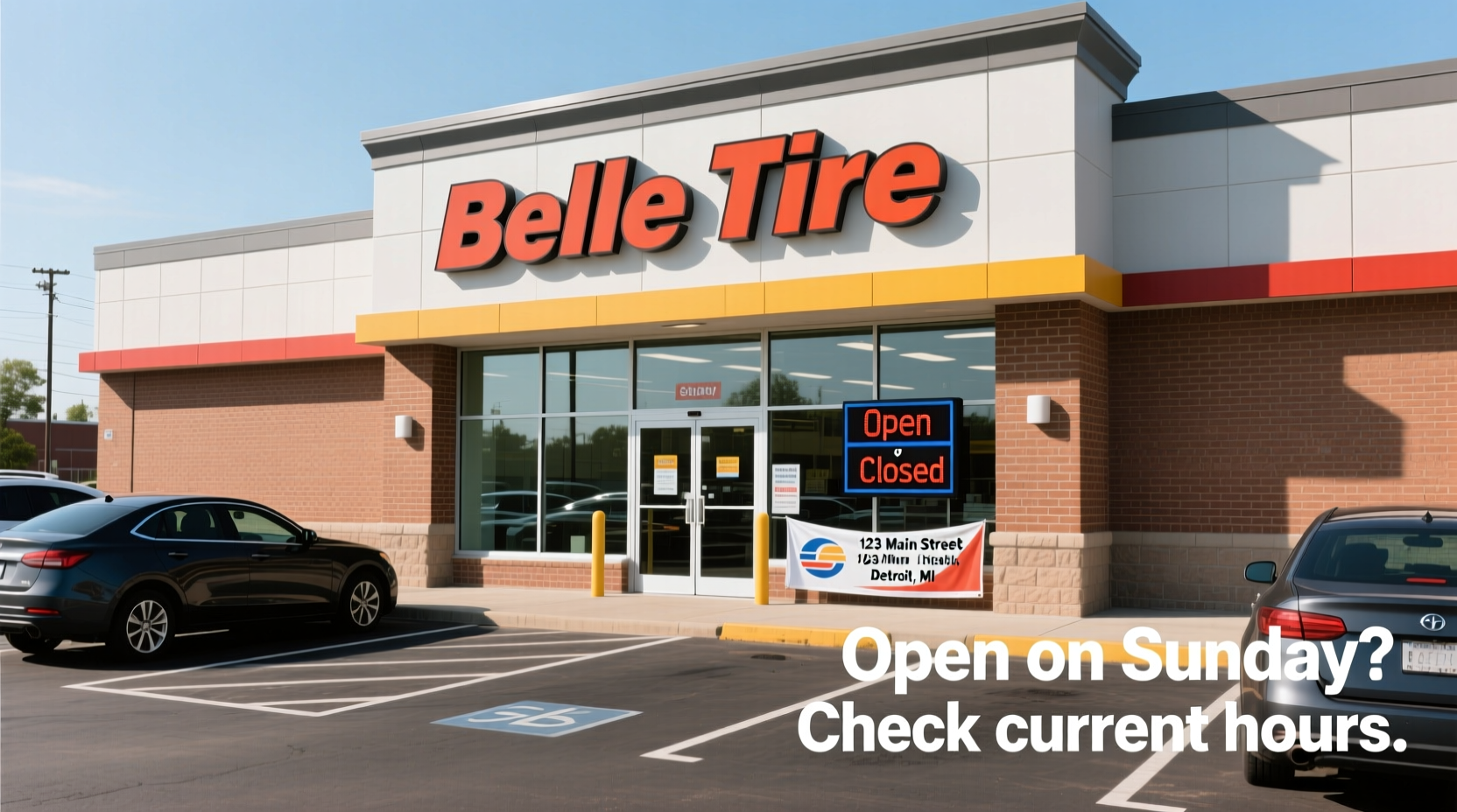 is belle tire open on sunday