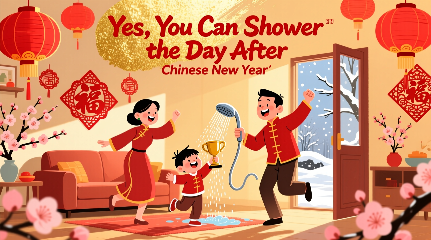 can you shower the day after chinese new year