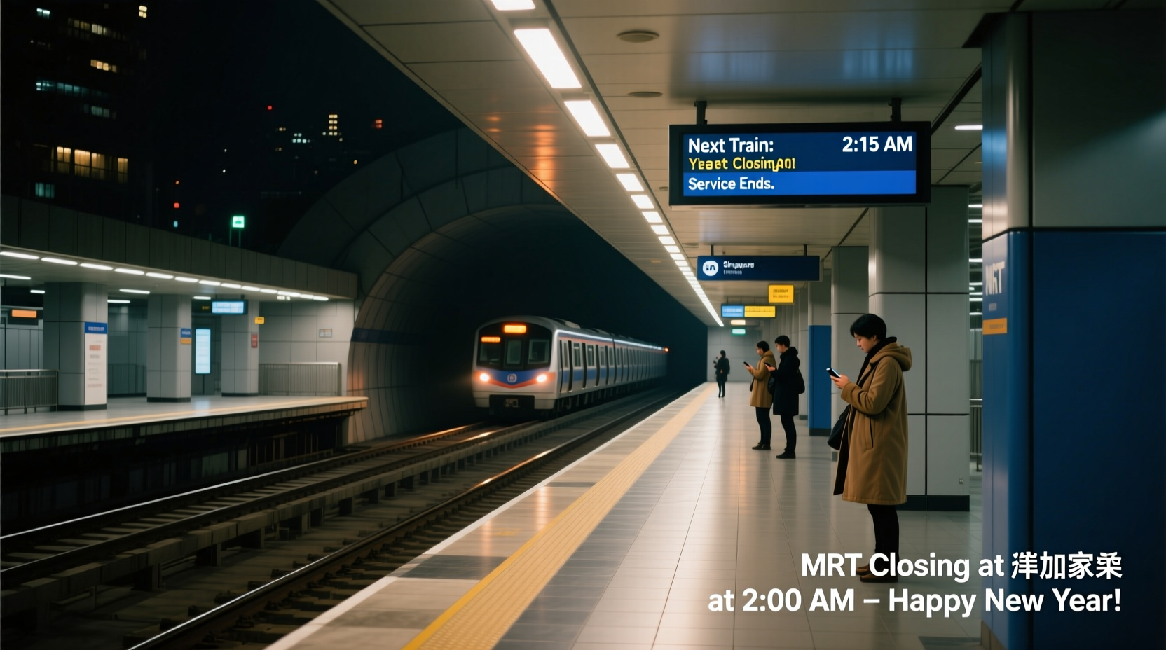 what time does mrt close on new year