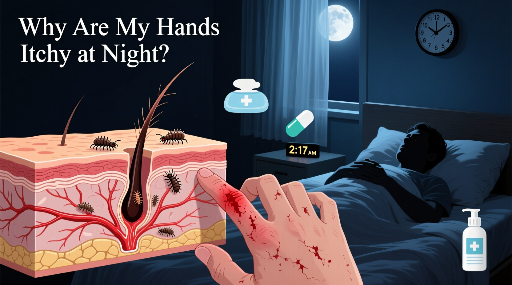 why are my hands itchy at night causes relief treatment