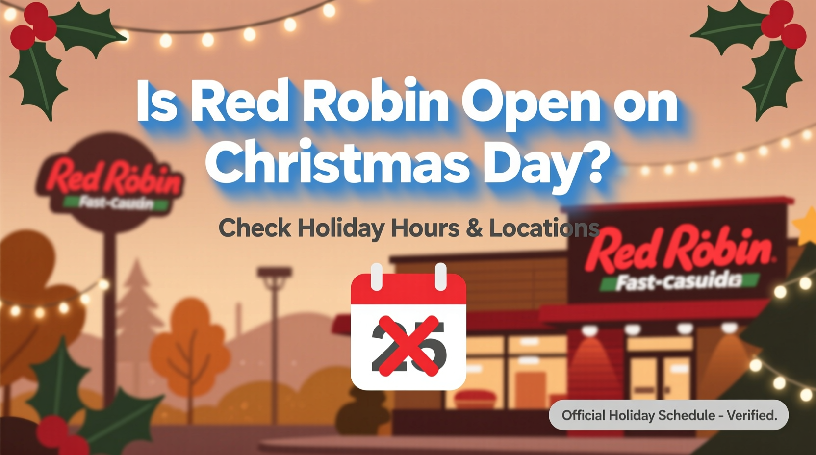 is red robin open on christmas day