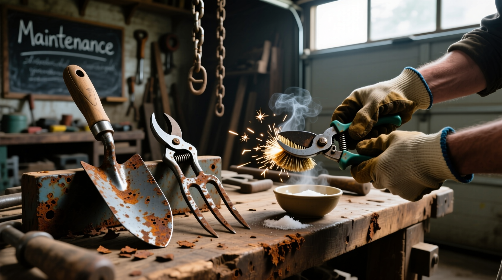 how to clean rusty tools