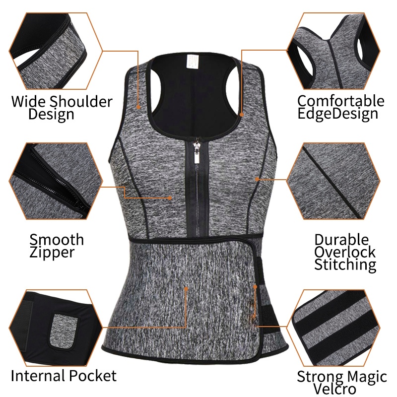 High Quality Hot Women Corset Bodyshaper Cincher  Waist Trainer Custom  Neoprene Slimming Sweat Belt Body Shaper Vest