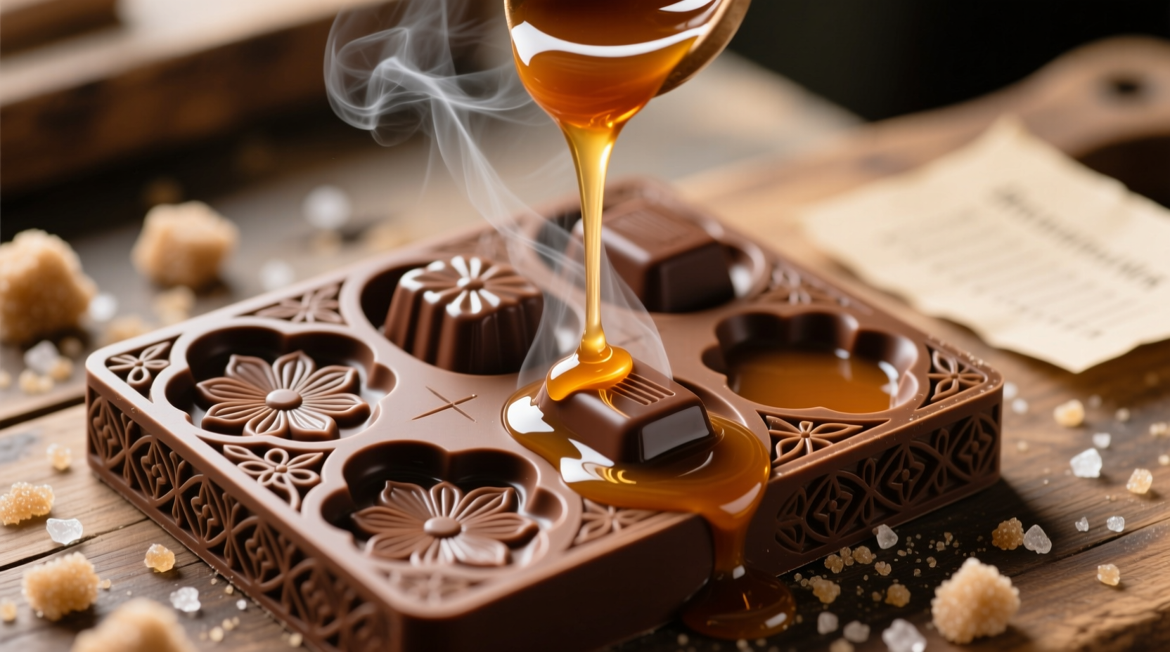 cast custom chocolates using brown sugar molds