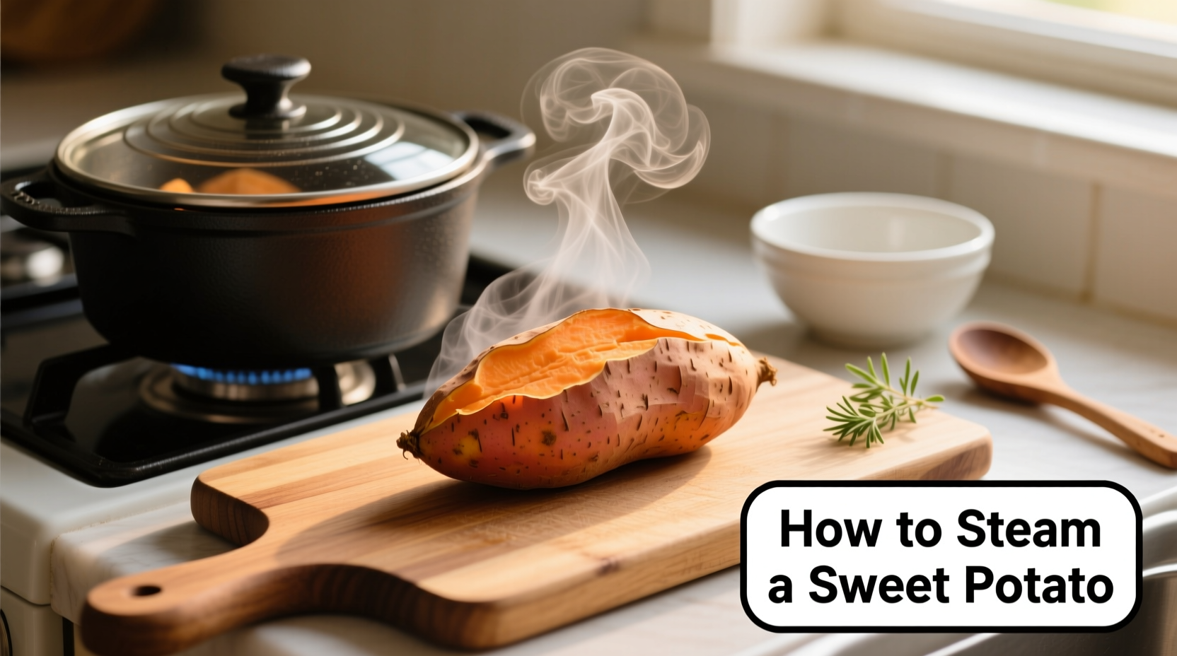 how to steam a sweet potato