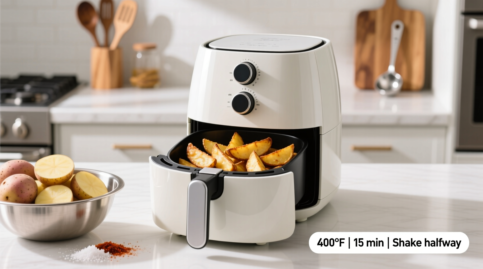 how to air fry potato wedges