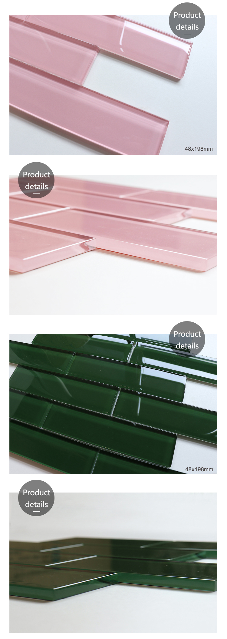 48*148mm Kitchen Wall Glazed Glass Mosaic Backsplashes Tile