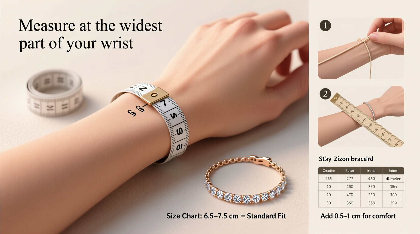 expert tips to accurately determine the perfect zircon bracelet size for your wrist