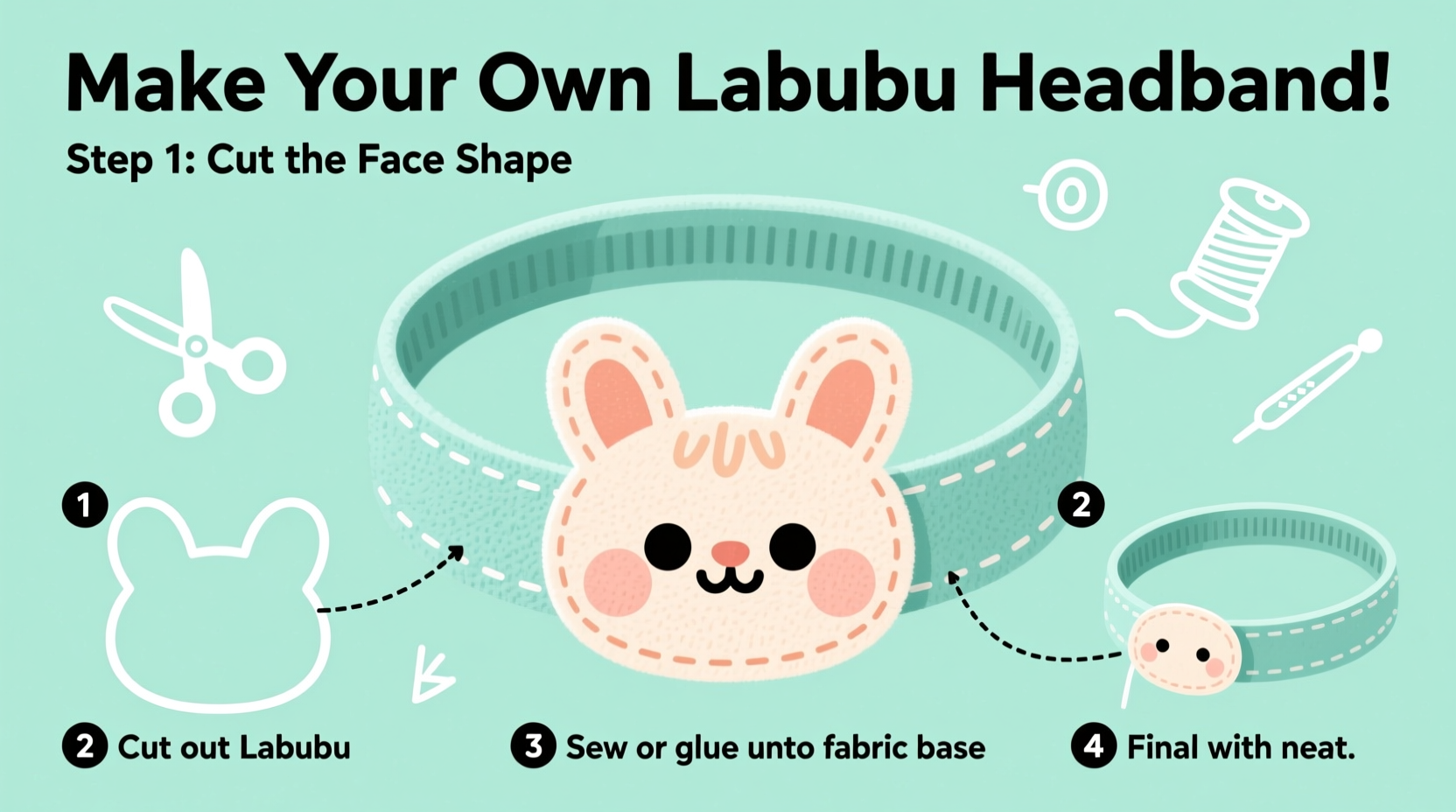 how to make a simple labubu headband