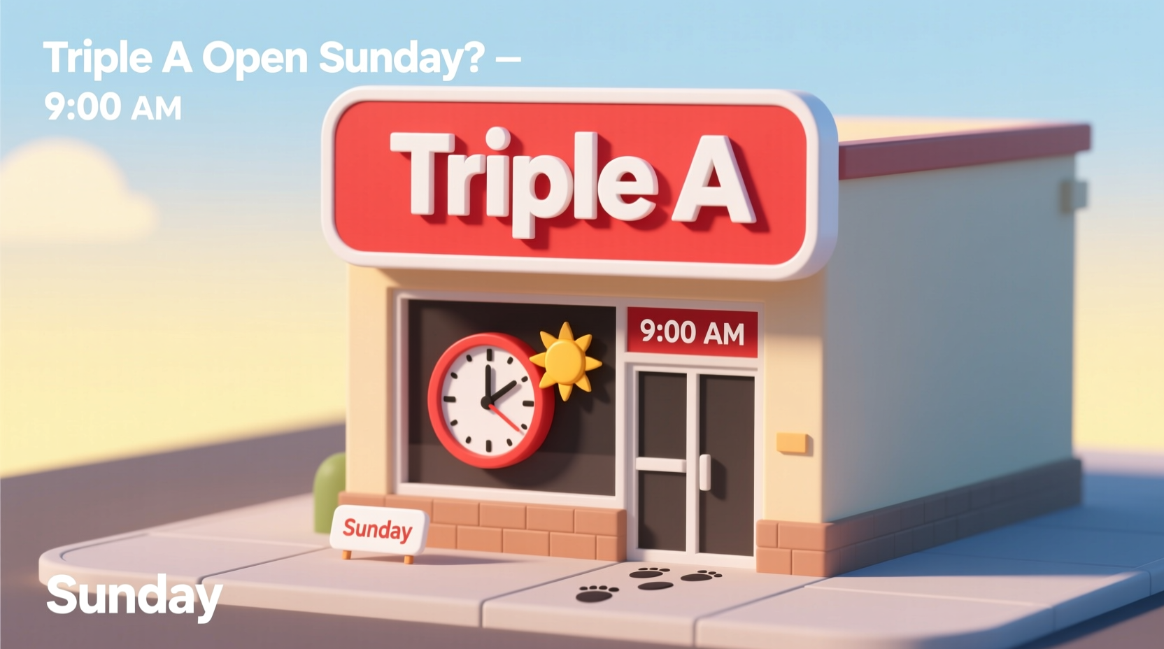 is triple a open on sunday