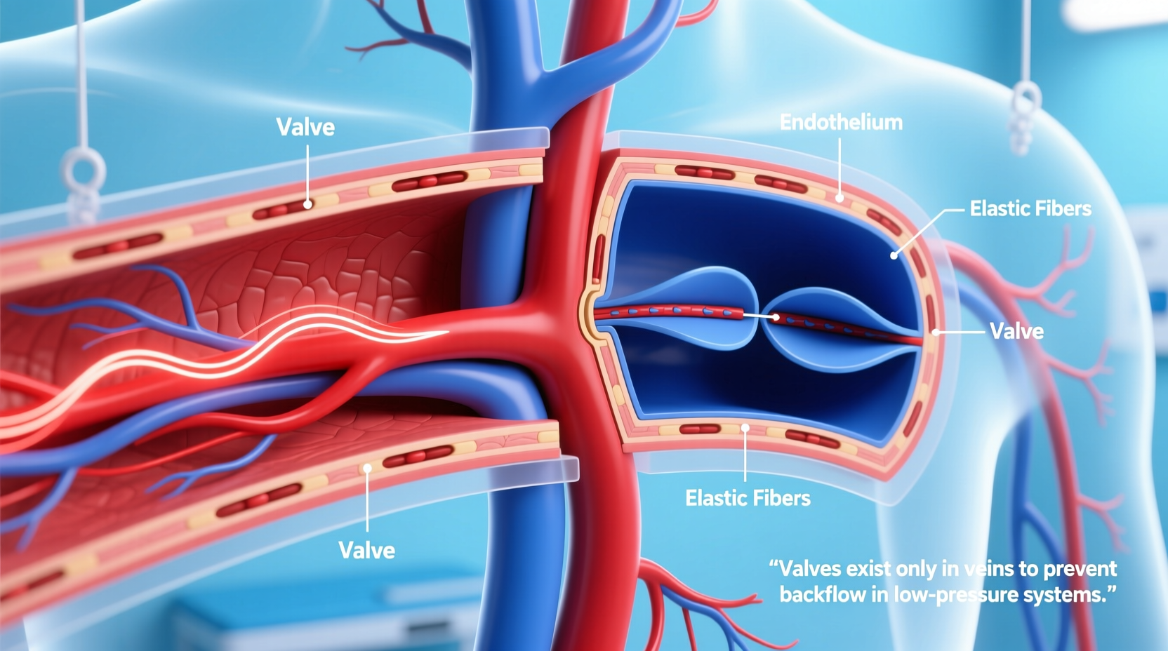veins vs arteries why valves exist only in veins explained