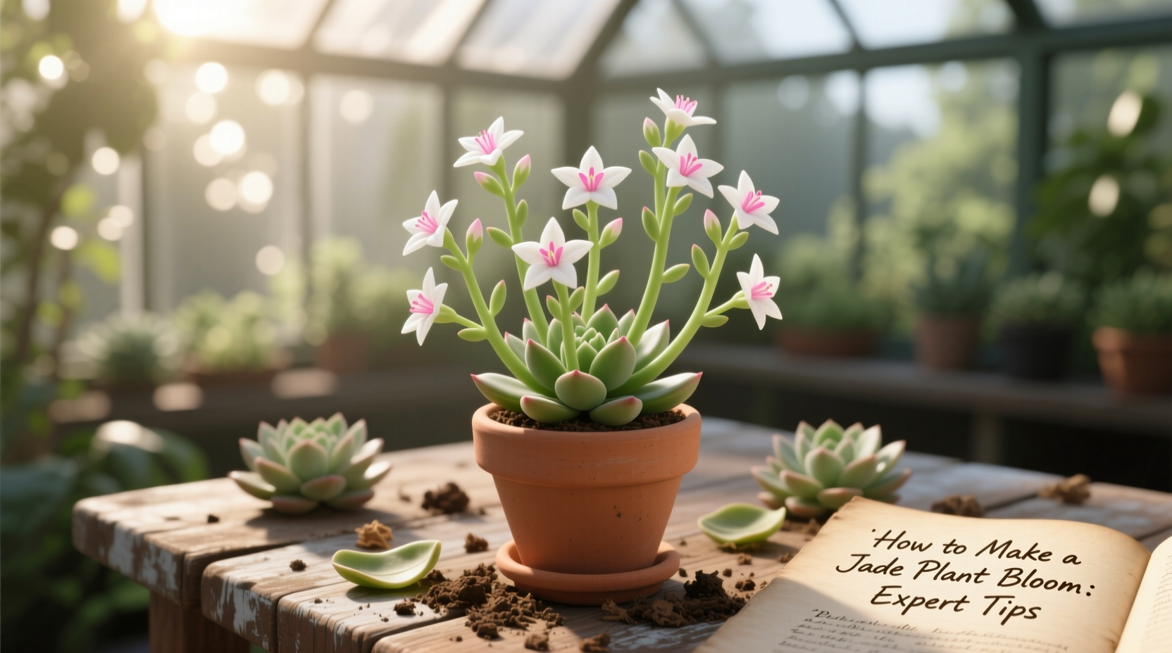how to make jade plant bloom