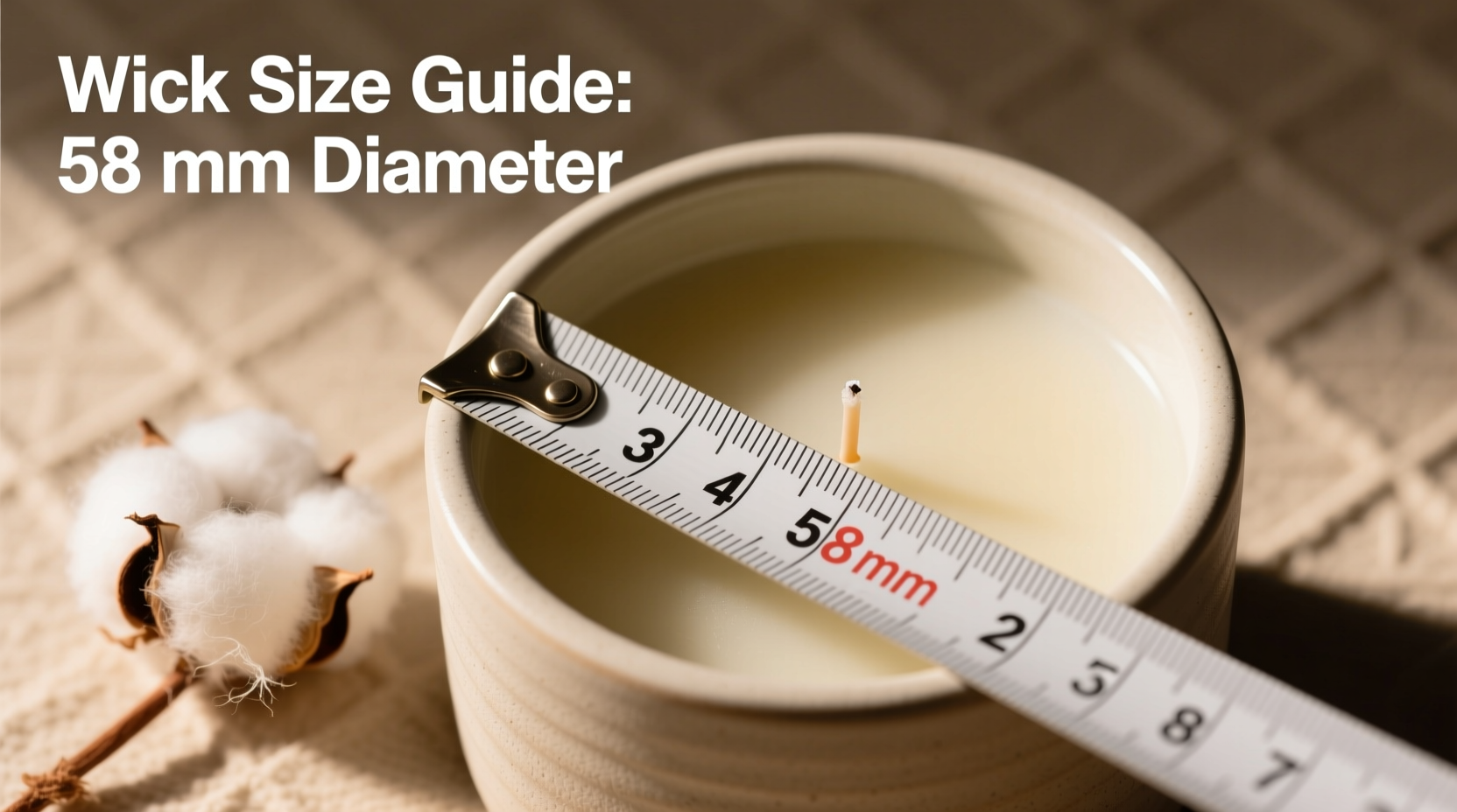 Measuring candle container diameter for wick selection