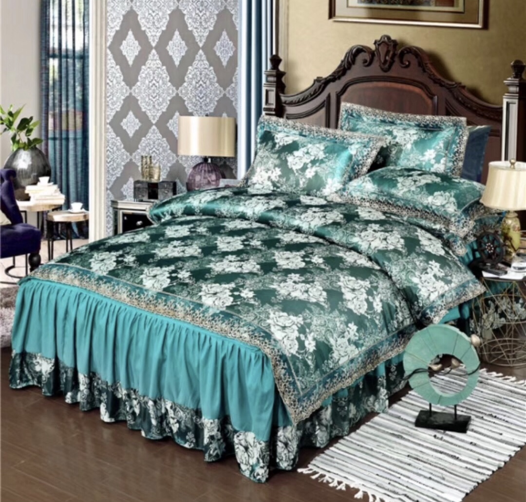 Luxury Paisley Design , Nice Night Bedding Jacquard Duvet Cover Set Queen/King, Bed skirt sets