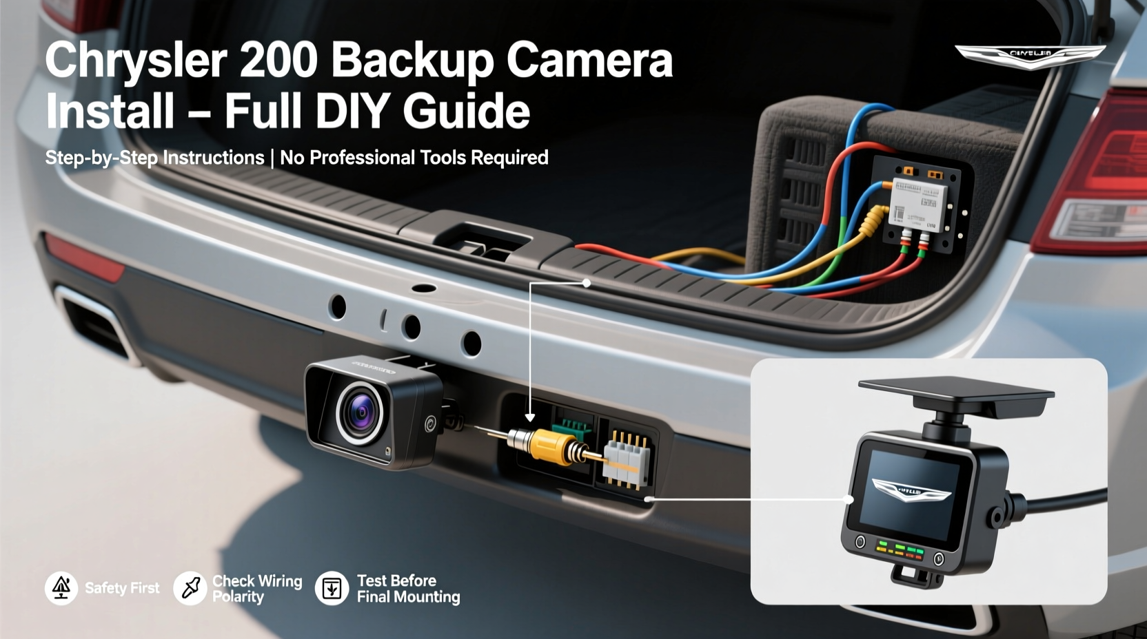 chrysler 200 backup camera install