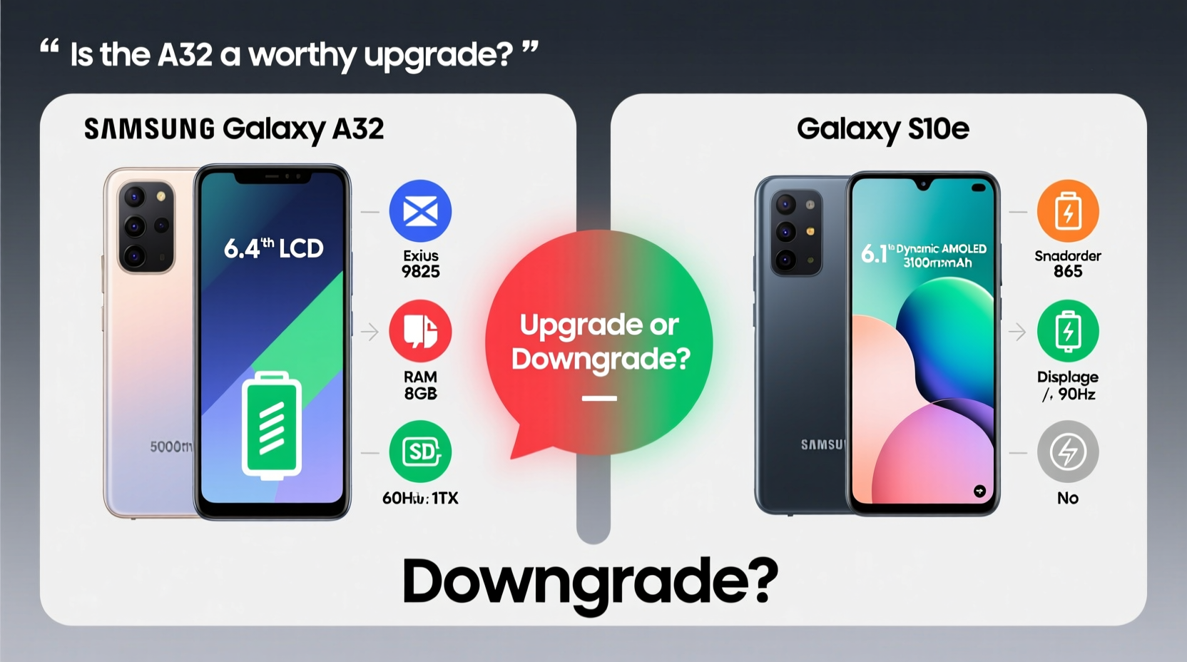 is the samsung galaxy a32 a worthy upgrade from the s10e or is it a downgrade