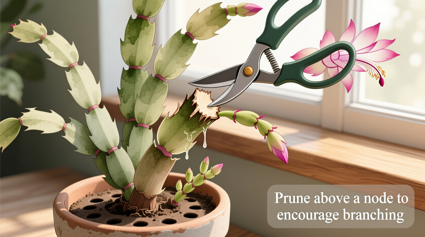 How to Prune Christmas Cactus for More Blooms