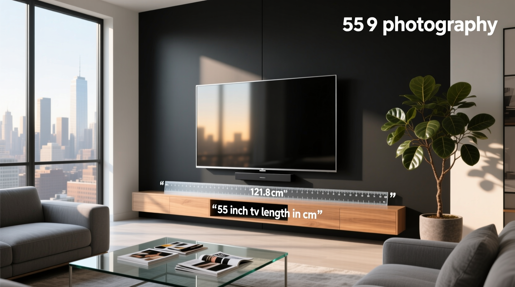 55 inch tv dimensions in cm width height guide