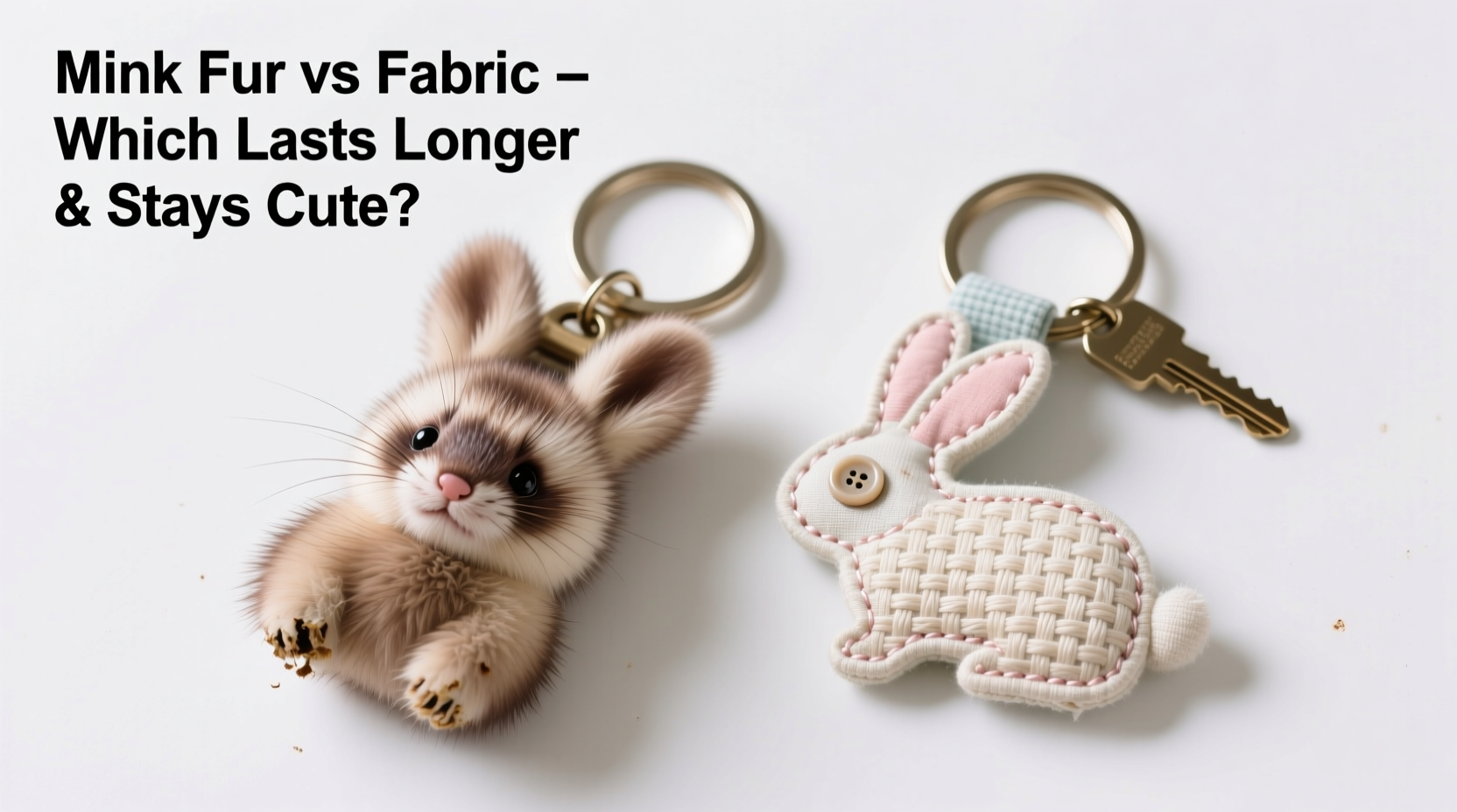 mink fur rabbit keychain vs fabric keychain which one lasts longer and stays cute
