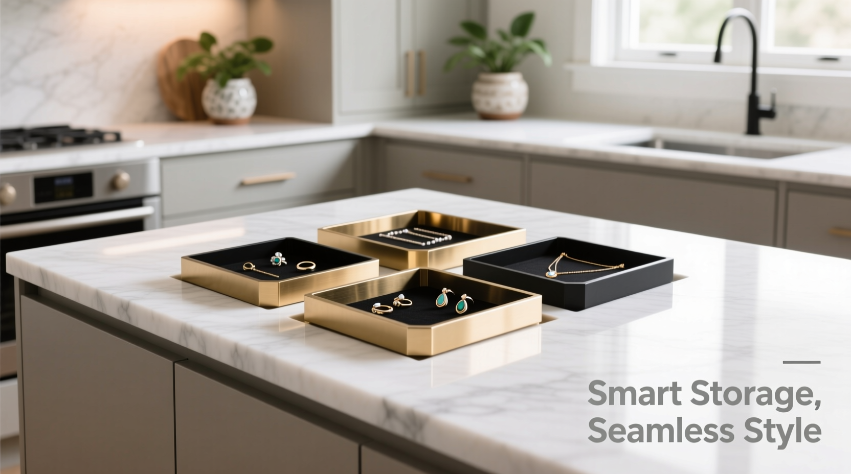 creative ways to maximize counter space using jewelry storage trays for a clutter free home